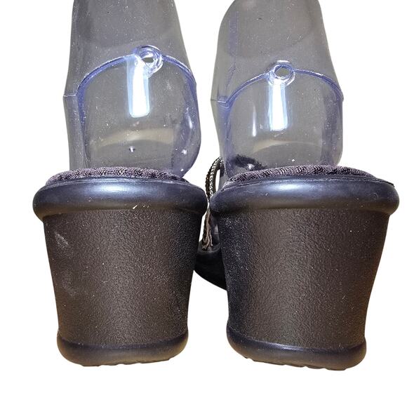 New Without Box Skechers Brown Rhinestone Memory Foam Wedge Sandals Size 8.5 - Picture 7 of 9